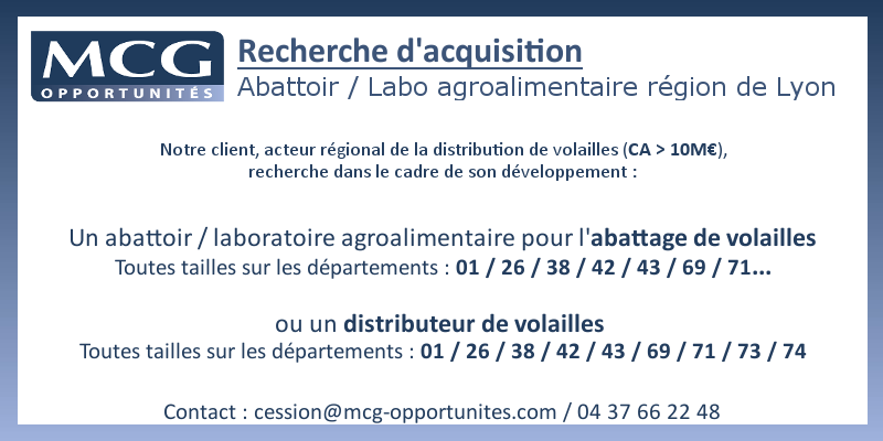 Recherche d'acquisition en Distressed M&A : labo agroalimentaire région lyonnaise